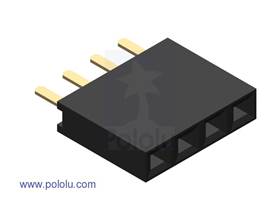 0.100 (2.54 mm) Female Header 1x4-Pin, Straight